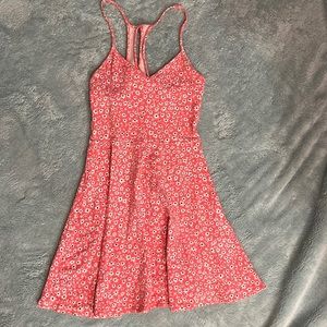 Pink and white floral dress